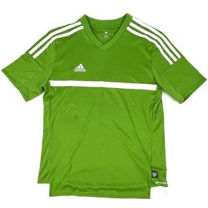 Adidas Climacool Athletic Shirt Youth L Short-Sleeve V-Neck Green